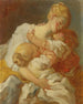 De moederlijke kussen - Jean-Honoré Fragonard — weergave van het kunstwerk