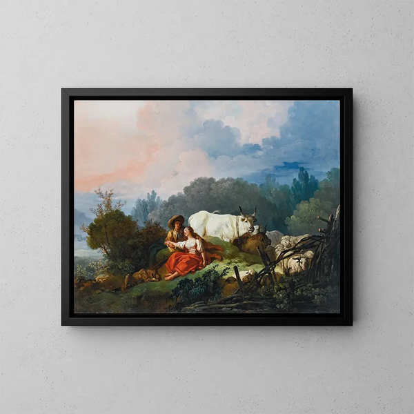 JeanHonor Fragonard - Pastoral Landscape With A Shepherd And Shepherdess At Rest.webp