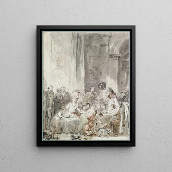 De Wedstrijd - Jean-Honoré Fragonard — ingelijst kunstwerk aan de muur