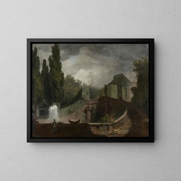 L'escalier monumental de la Villa d'Este à Tivoli - Jean-Honoré Fragonard — ingelijst kunstwerk aan de muur