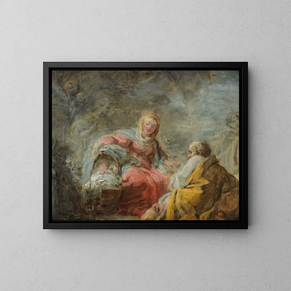 De rust tijdens de vlucht naar Egypte - Jean-Honoré Fragonard — ingelijst kunstwerk aan de muur
