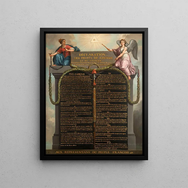 Declaration of the Rights of Man and of the Citizen - Jean-Jacques-François Le Barbier — framed artwork on a wall