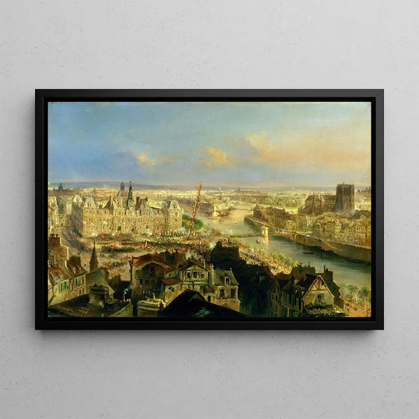 the Plantation of a Liberty Tree in front of the town hall on March 24, 1848 - Jean-Jacques Champin — framed artwork on a wall