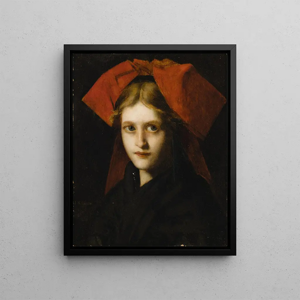 Jonge Elsassische vrouw - Jean-Jacques Henner — ingelijst kunstwerk aan de muur