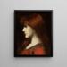 van een roodharige vrouw op profiel - Jean-Jacques Henner — ingelijst kunstwerk aan de muur