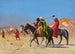 Ruiters die de woestijn doorkruisen - Jean-Léon Gérôme — weergave van het kunstwerk