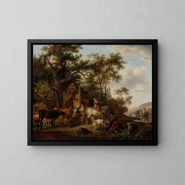 L'Abreuvoir - Jean-Louis Demarne — framed artwork on a wall