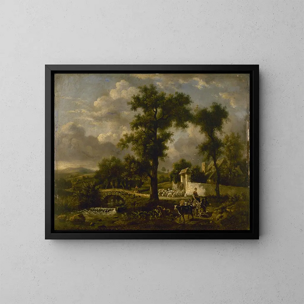 Rustic Scene - Jean-Louis Demarne — framed artwork on a wall