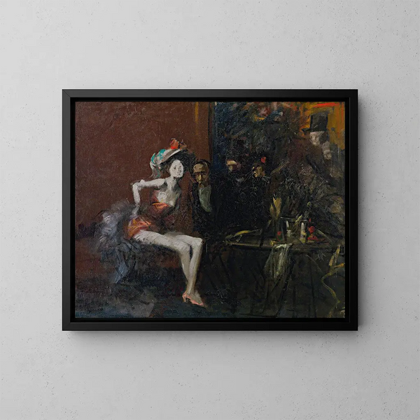 In Het Café - Jean-Louis Forain — ingelijst kunstwerk aan de muur