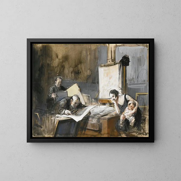 The print dealer - Jean-Louis Forain — framed artwork on a wall