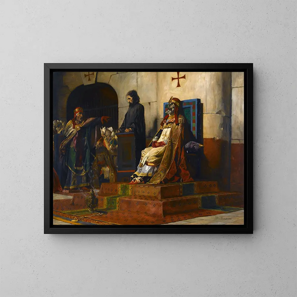 The Judgment of Pope Formosus - Jean-Paul Laurens — framed artwork on a wall