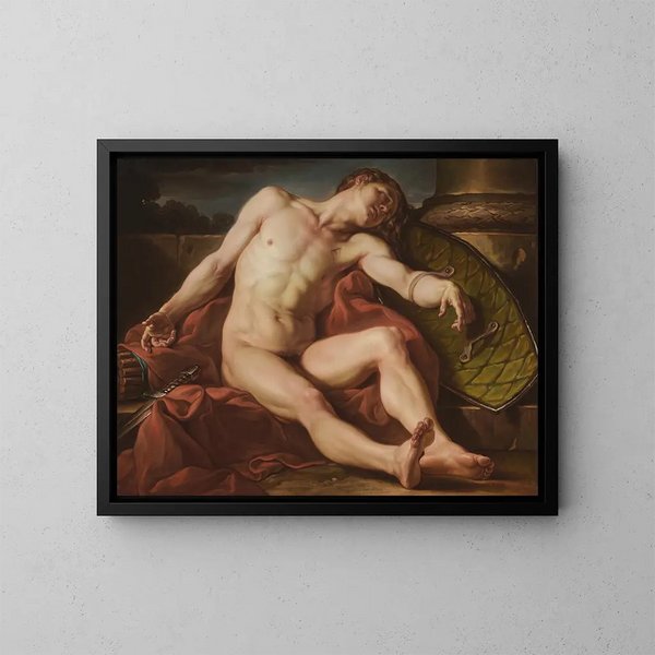 a dying gladiator - Jean-Simon Berthélemy — framed artwork on a wall