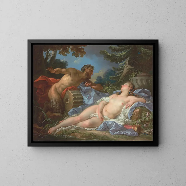 Jupiter and Antiope - Jean-Simon Berthélemy — framed artwork on a wall