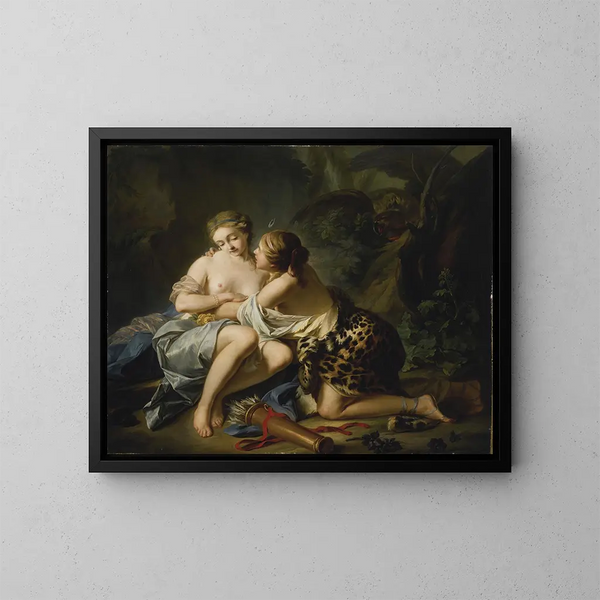Jupiter under the features of Diana and Callisto - Jean-Simon Berthélemy — framed artwork on a wall