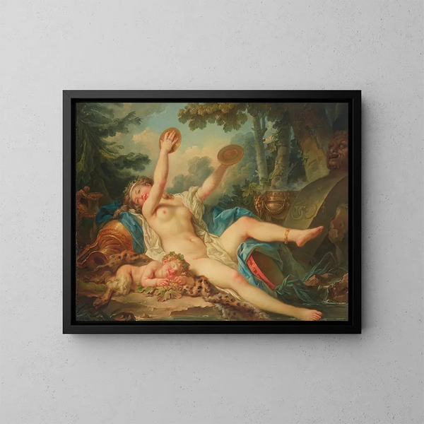 Bacchante allongée jouant des cymbales - Jean-Simon Berthélemy — framed artwork on a wall