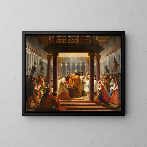 Baptism of Clovis - Jean Alaux — framed artwork on a wall
