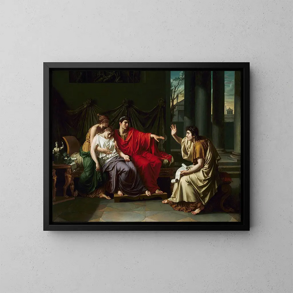 Virgile lezend de Aeneis aan Augustus, Octavia en Livia - Jean Baptiste Joseph Wicar — ingelijst kunstwerk aan de muur