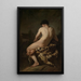Male nude sitting in Bacchus - Jean Baptiste Marie Pierre — framed artwork on a wall
