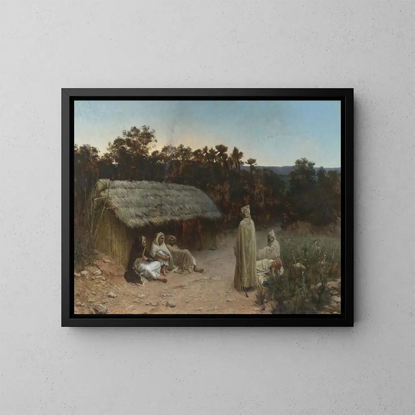 Travelers Fatigued - Jean Baptiste Paul Lazerges — framed artwork on a wall