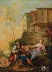 Pastoral scene with two musicians serenading a shepherdess - Jean Barbault — artwork view