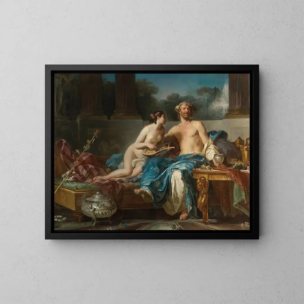 Les plaisirs d'Anacréon - Jean-Bernard Restout — framed artwork on a wall