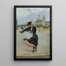 Elegant painting in front of the Grand Palais on the Alexandre III bridge - Jean Béraud — framed artwork on a wall