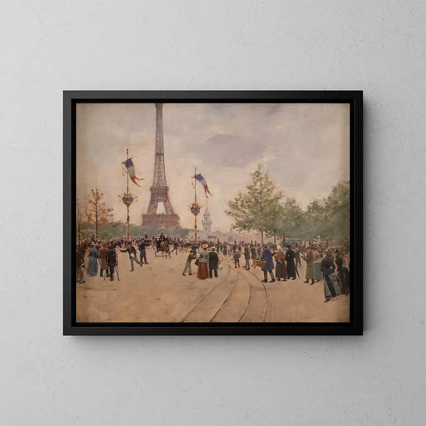 van het Entree van de Wereldtentoonstelling van 1889 - Jean Béraud — ingelijst kunstwerk aan de muur