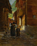Jong meisje en kinderen in een berglandschap - Jean Béraud — weergave van het kunstwerk