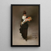 Young woman with a bouquet of flowers - Jean Béraud — framed artwork on a wall