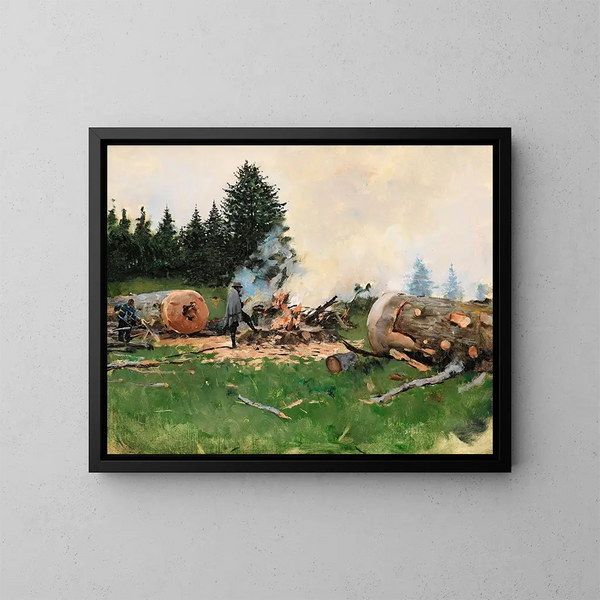 van een houten man in een bergdorp - Jean Béraud — ingelijst kunstwerk aan de muur