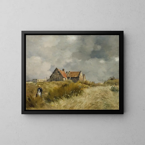 Cottage dans les dunes - Jean-Charles Cazin — framed artwork on a wall
