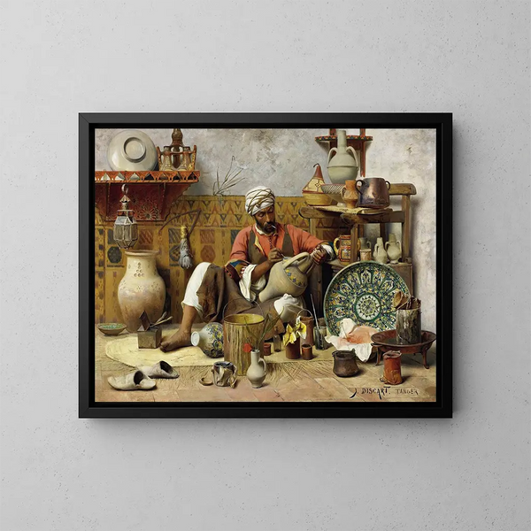 L'atelier de poterie - Jean Discart — framed artwork on a wall