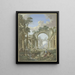 Romeinse ruïnes met een fontein met decoratie - Jean François Gout — ingelijst kunstwerk aan de muur