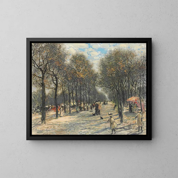 All the Trees on the Champs-Élysées - Jean François Raffaëlli — framed artwork on a wall
