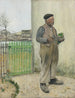 van Bonhomme die zijn hek schildert - Jean François Raffaëlli — weergave van het kunstwerk
