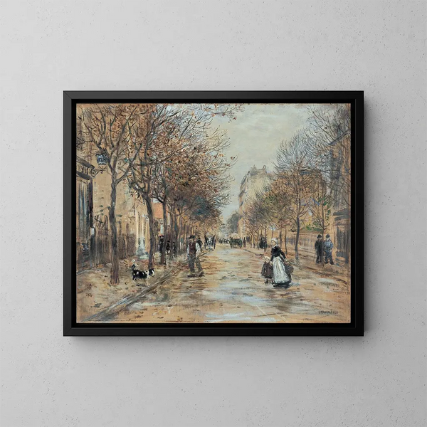 Rue à Asnières - Jean François Raffaëlli — framed artwork on a wall
