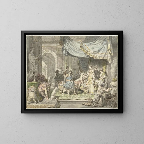 Antiochus tries to hide his love for his mother Stratonice - Jean Grandjean — framed artwork on a wall