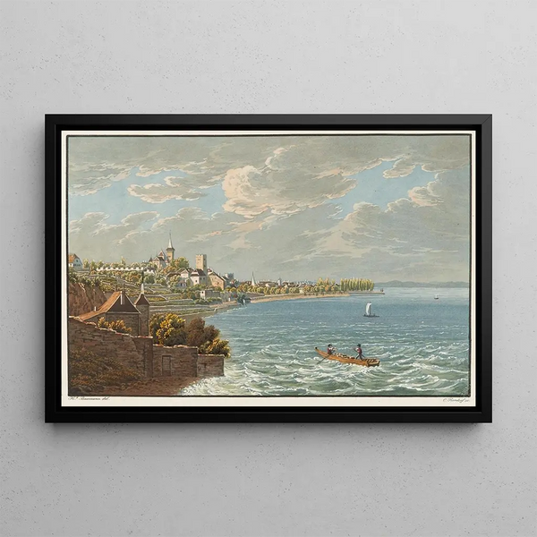 Jean Henri Baumann - Vue de Neuchatel prise de la route neuve.webp
