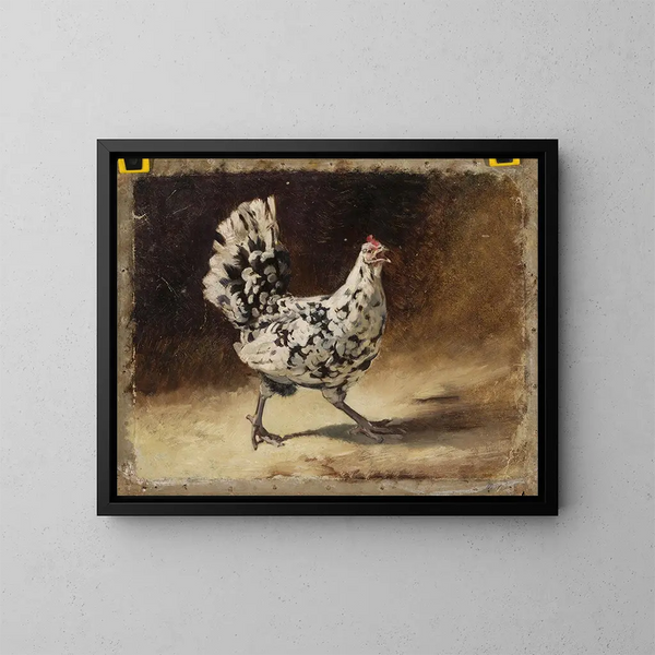 Poule - Jean Lulvs — framed artwork on a wall