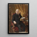 Portrait of a man in a chair holding papers - Jean Lulvs — framed artwork on a wall