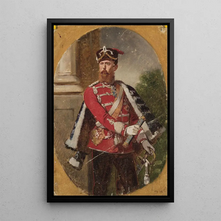 Jean Lulvs - Portrait of a man in the uniform of the Imperial Guard hussar officer.webp