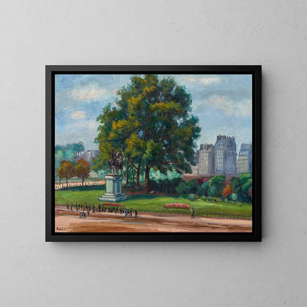 Statue of Charlemagne, parvis of Notre-Dame - Jean Misceslas Peské — framed artwork on a wall
