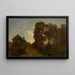 Barbizon bij schemering - Jean Pierre François Lamorinière — ingelijst kunstwerk aan de muur