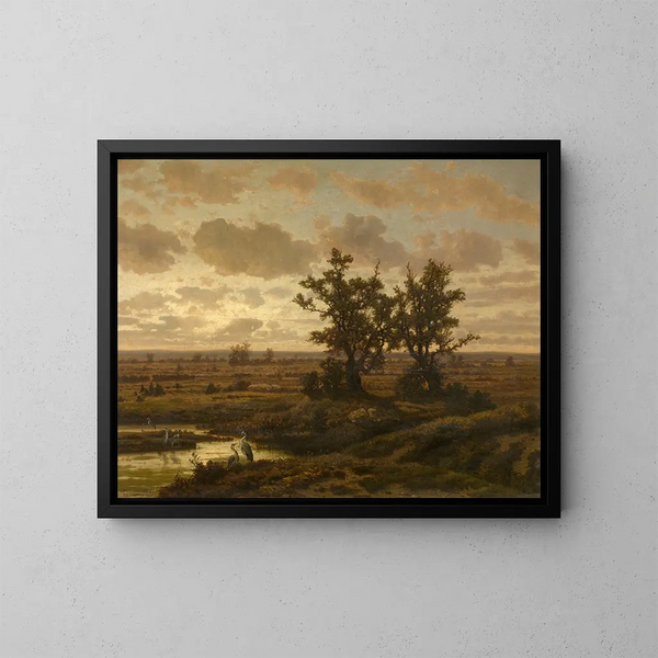 Marais dans les Kempen - Jean Pierre François Lamorinière — framed artwork on a wall