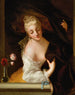 Een dame aan het raam - Jean Raoux — weergave van het kunstwerk