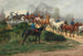 Soldaten die paarden over een brug leiden - Jean Richard Goubie — weergave van het kunstwerk