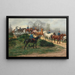 Soldaten die paarden over een brug leiden - Jean Richard Goubie — ingelijst kunstwerk aan de muur