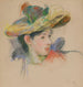 Jeanne Pontillon met hoed - Berthe Morisot — weergave van het kunstwerk