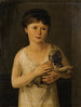 portret van een klein meisje met haar mopshond - Jeanne-Élisabeth Chaudet — weergave van het kunstwerk