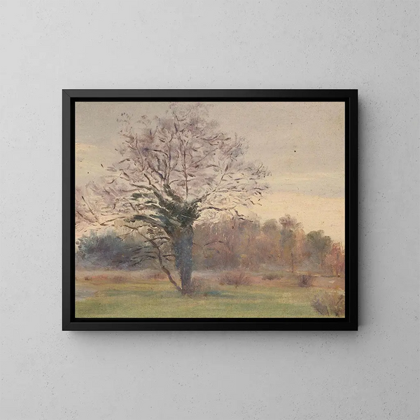 Tree in majesty in a meadow - Jeanne Jégou-Cadart — framed artwork on a wall